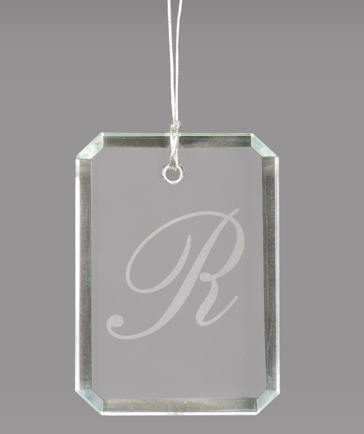Crystal Faceted Ornament- Clipped Corner Rectangle