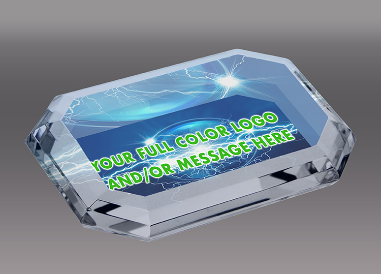 Custom Crystal Beveled Rectangle Paperweight