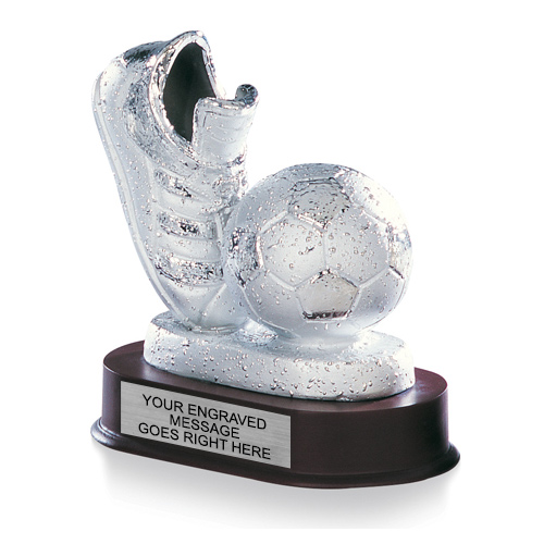 Soccer Ball & Cleat Ceramic Trophy