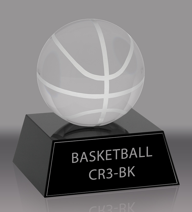Crystal Basketball Award- 3.5 inch