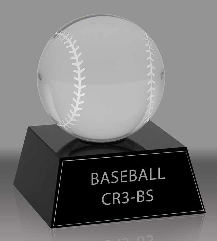 Crystal Baseball Award- 3.5 inch