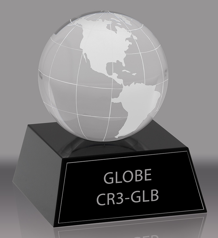 Crystal Globe Award- 3.5 inch