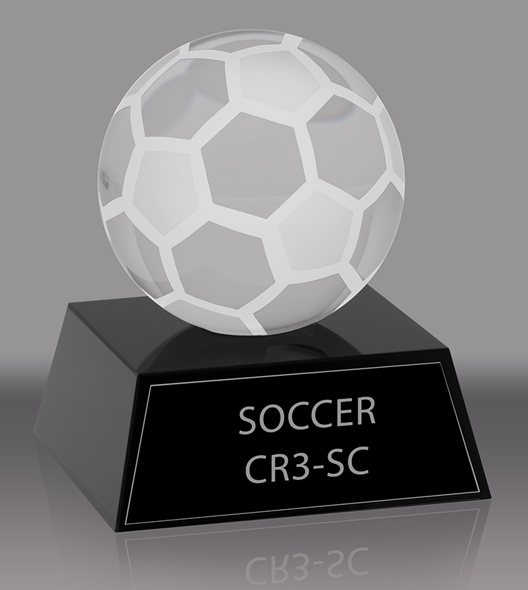 Crystal Soccer Award- 3.5 inch