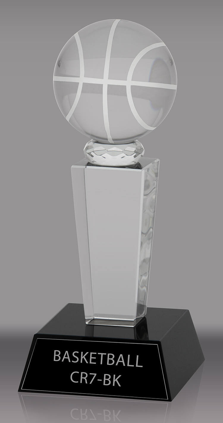 Crystal Basketball Award- 7 inch