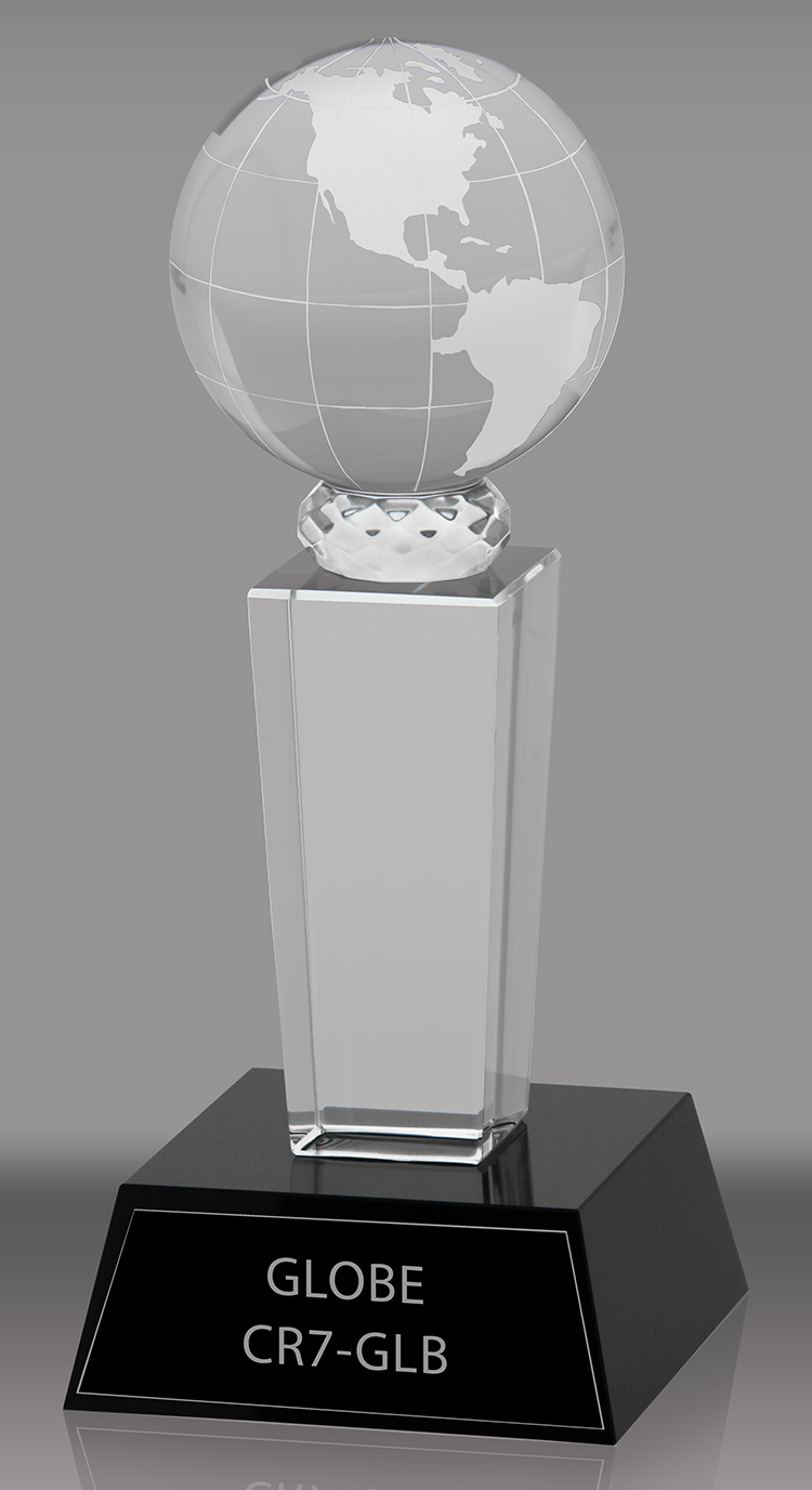 Crystal Globe Award- 7 inch