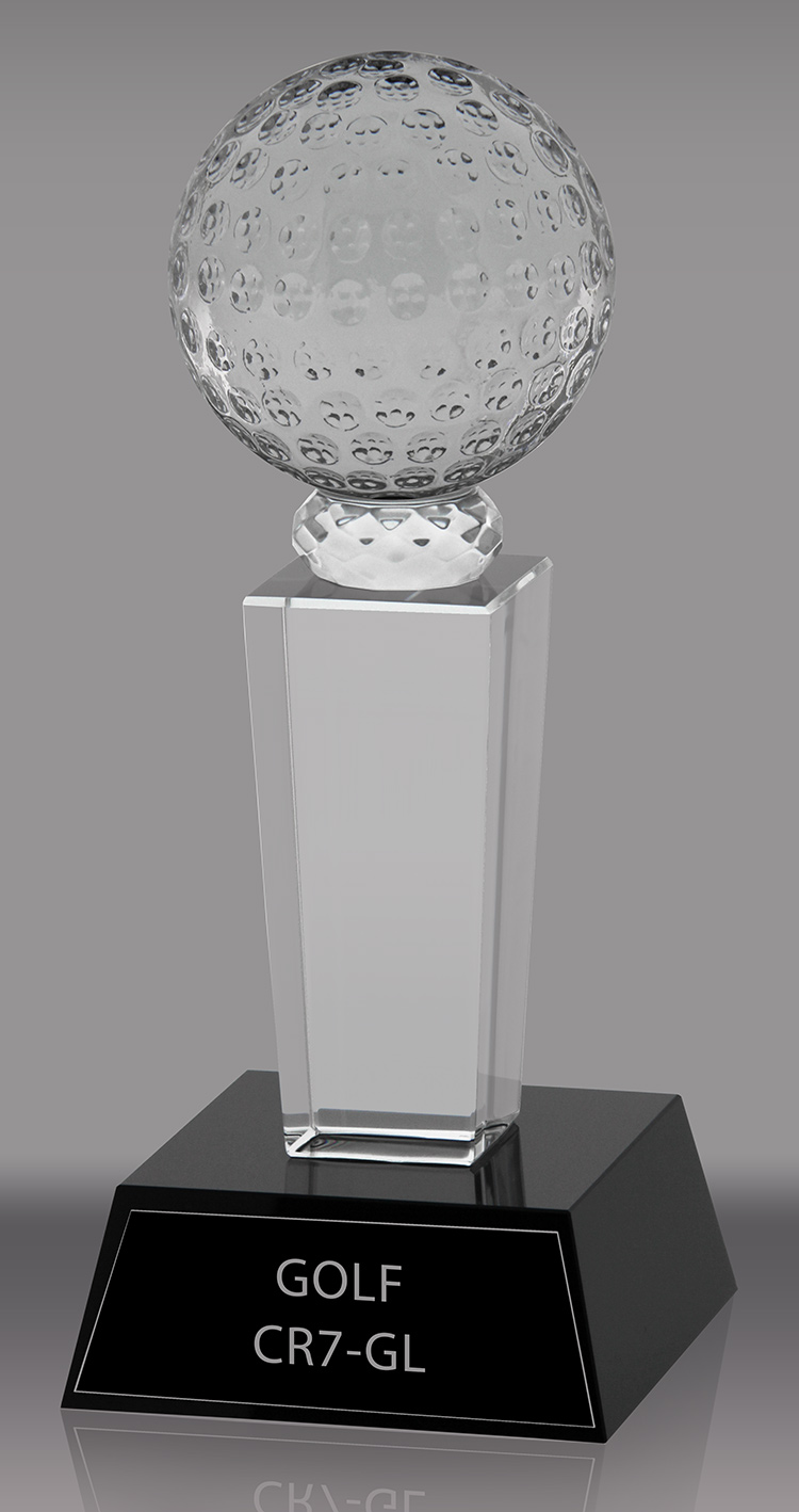 crystal golf award trophy inch