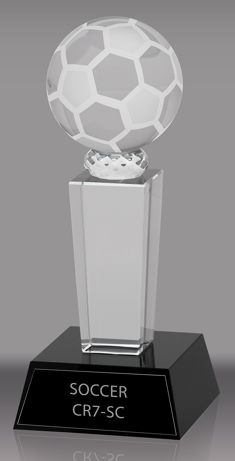 Crystal Soccer Award- 7 inch