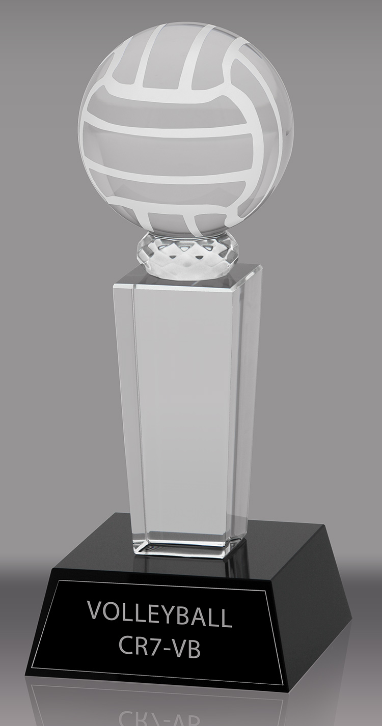 Crystal Volleyball Award- 7 inch
