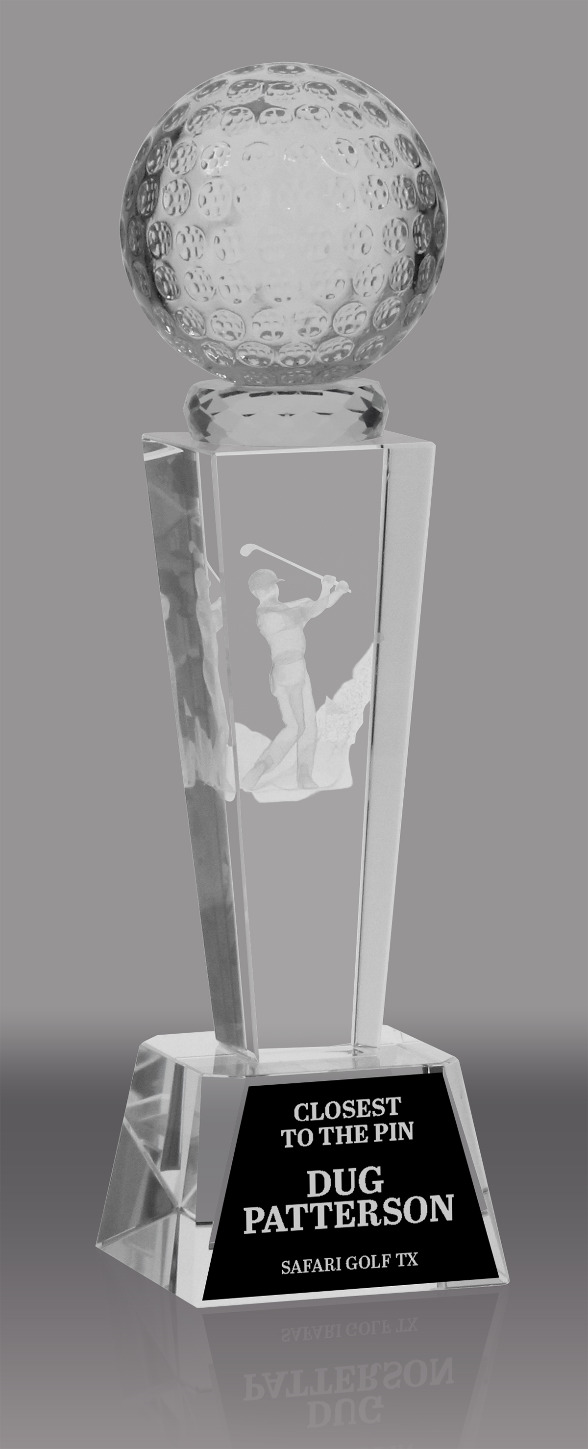 Golf Male 3D Laser Crystal Trophy