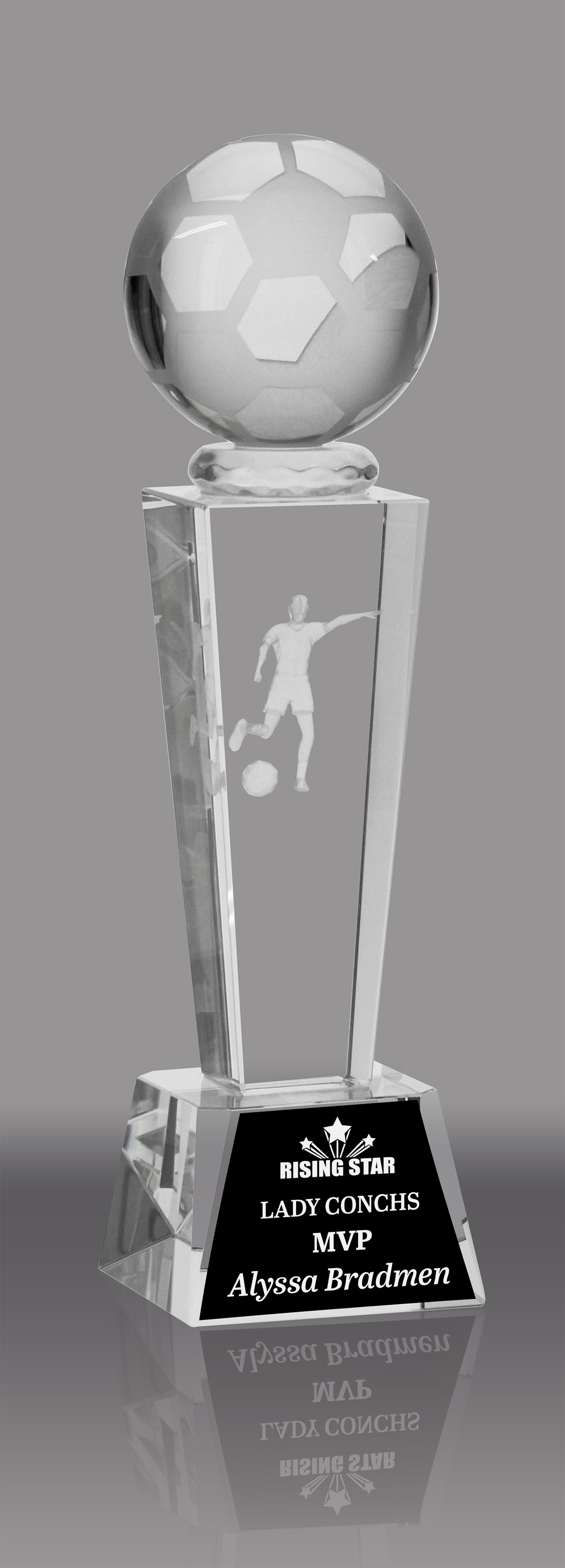 Assembly Required Female Soccer Trophy Free Engraving 