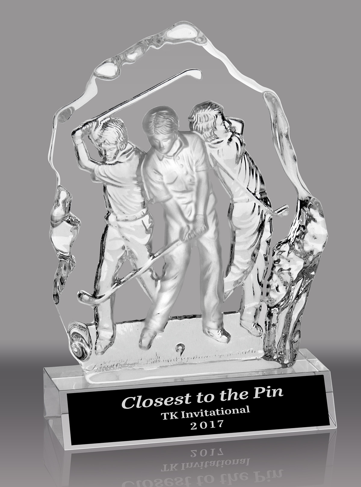 Three Golfers Sculpted Glass Award