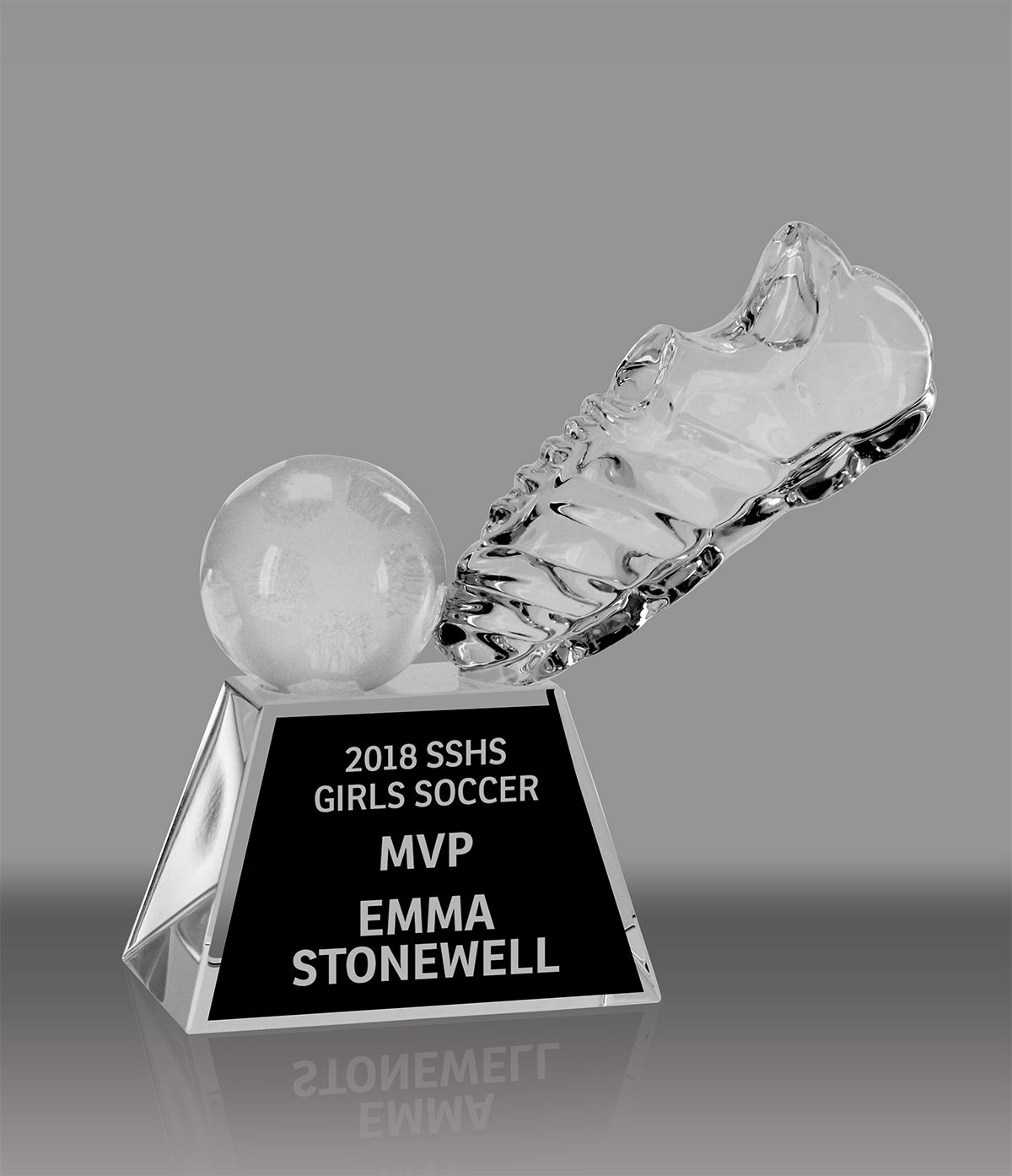 Crystal Optical Prism Soccer Award- 5.5 inch