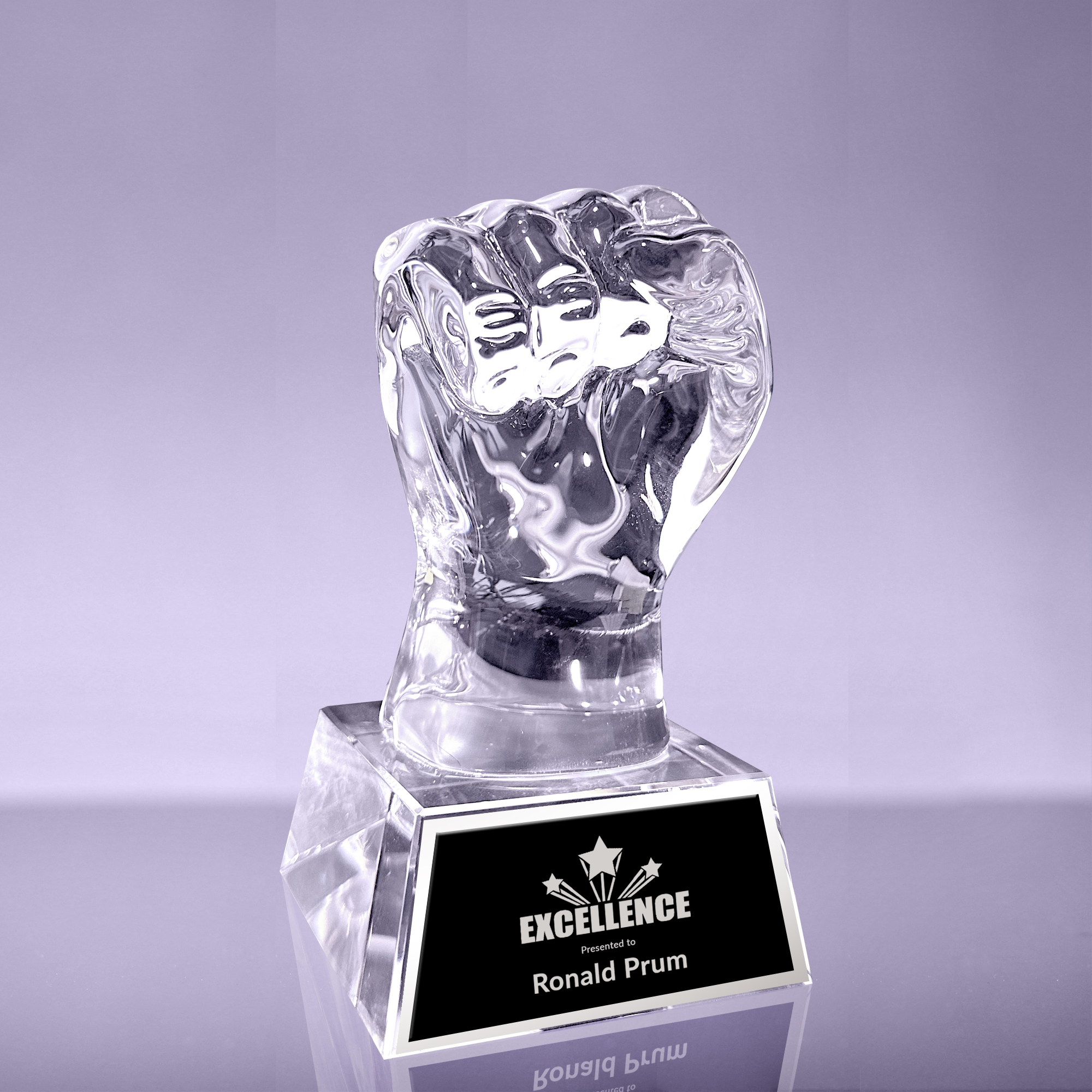 Optical Crystal Fist of Power Award