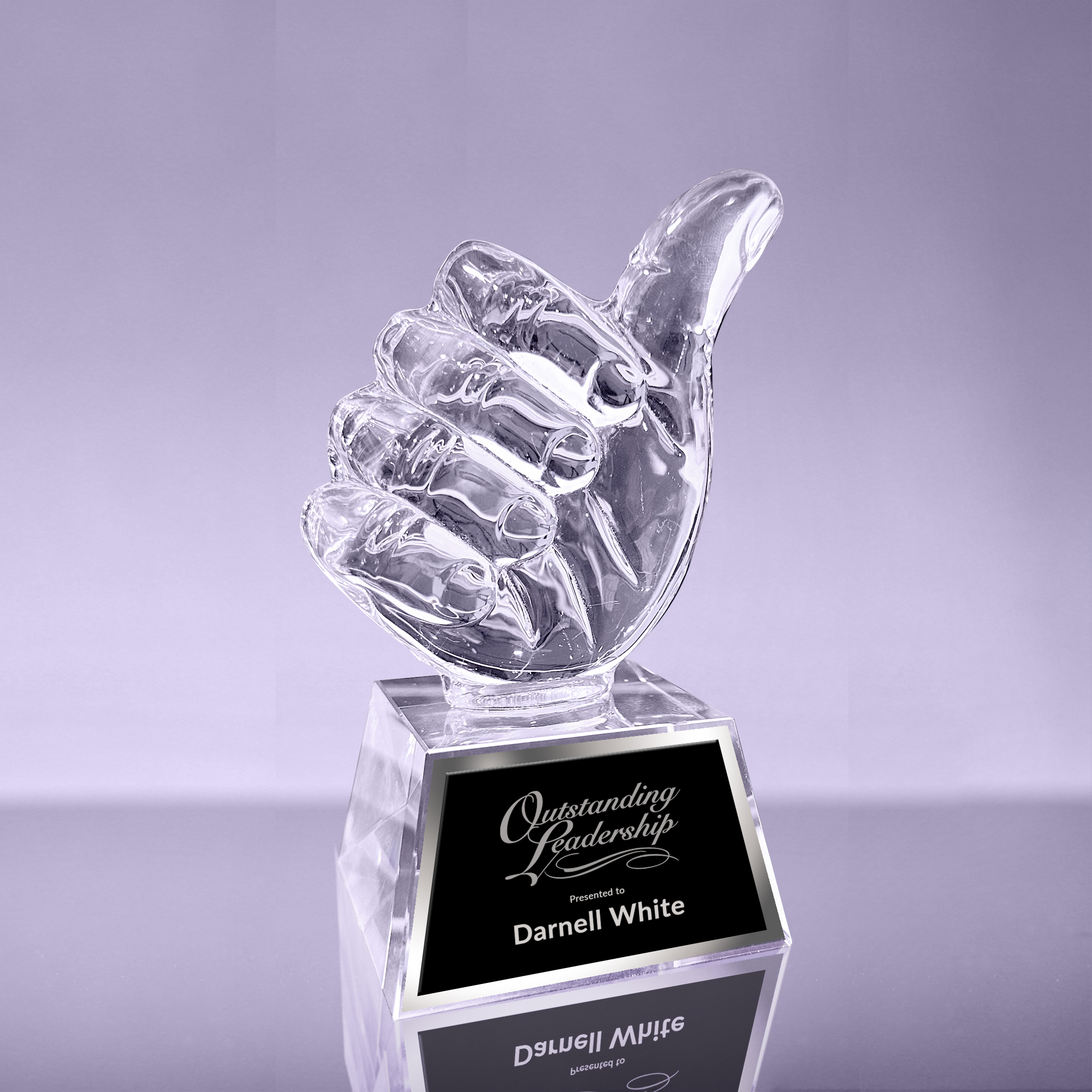 Optical Crystal Thumbs Up Award