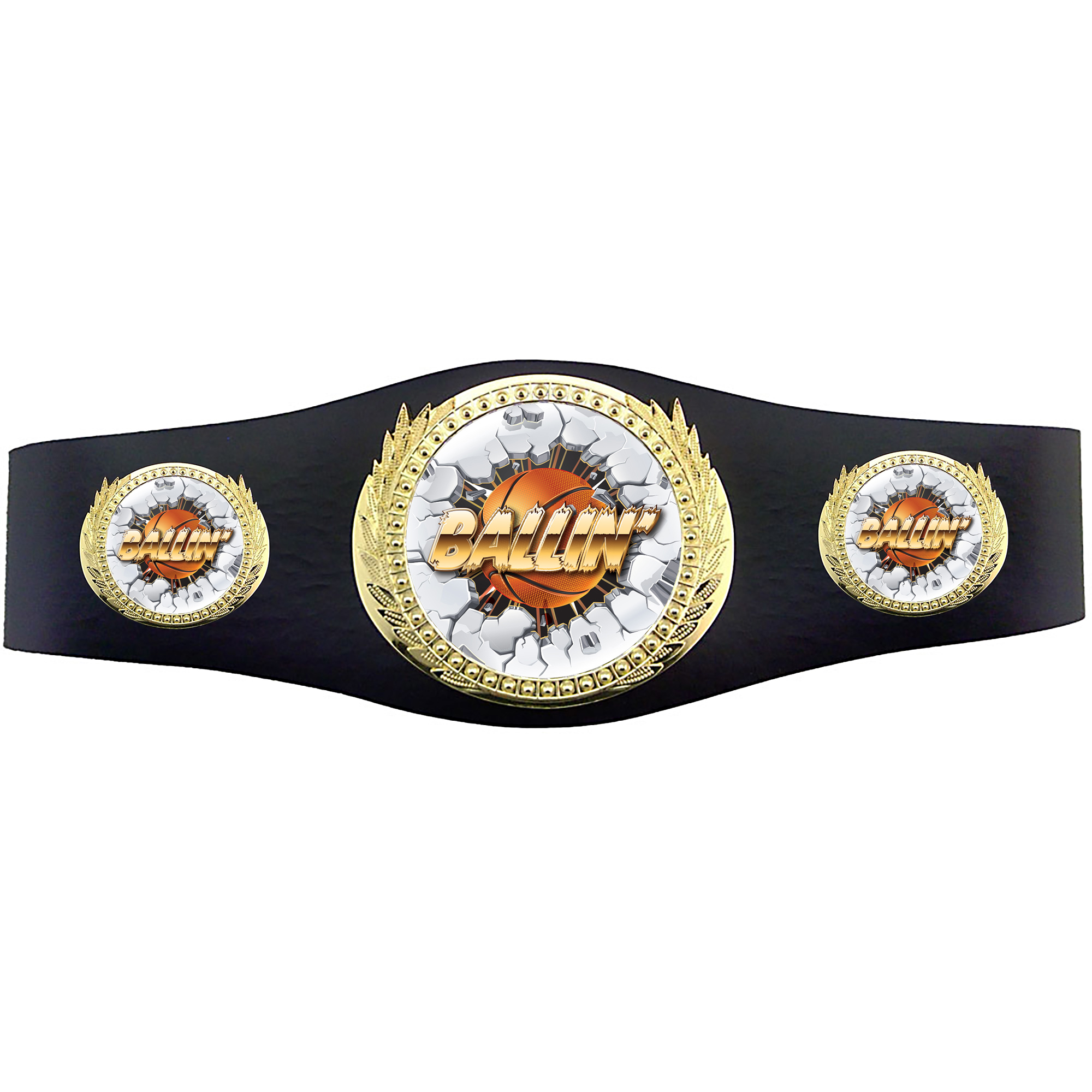 Basketball 40 inch Youth Triple Art Champion Award Belt - Ballin'