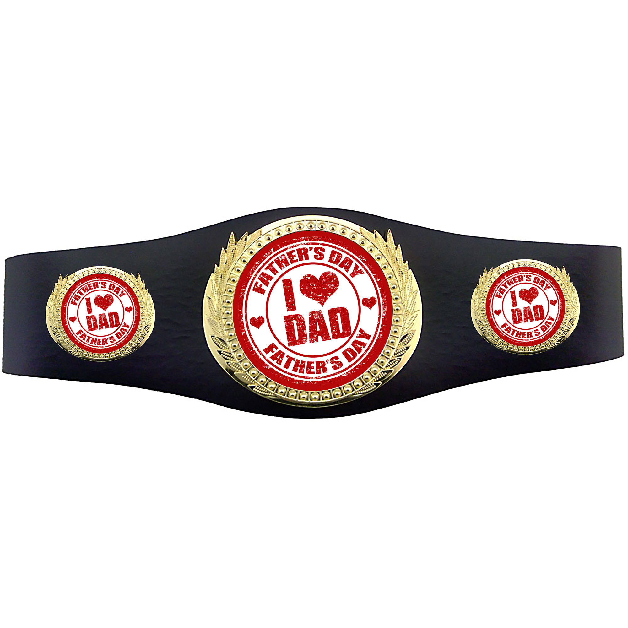 Fathers Day 40 inch Youth Triple Art Champion Award Belt - I Heart Dad