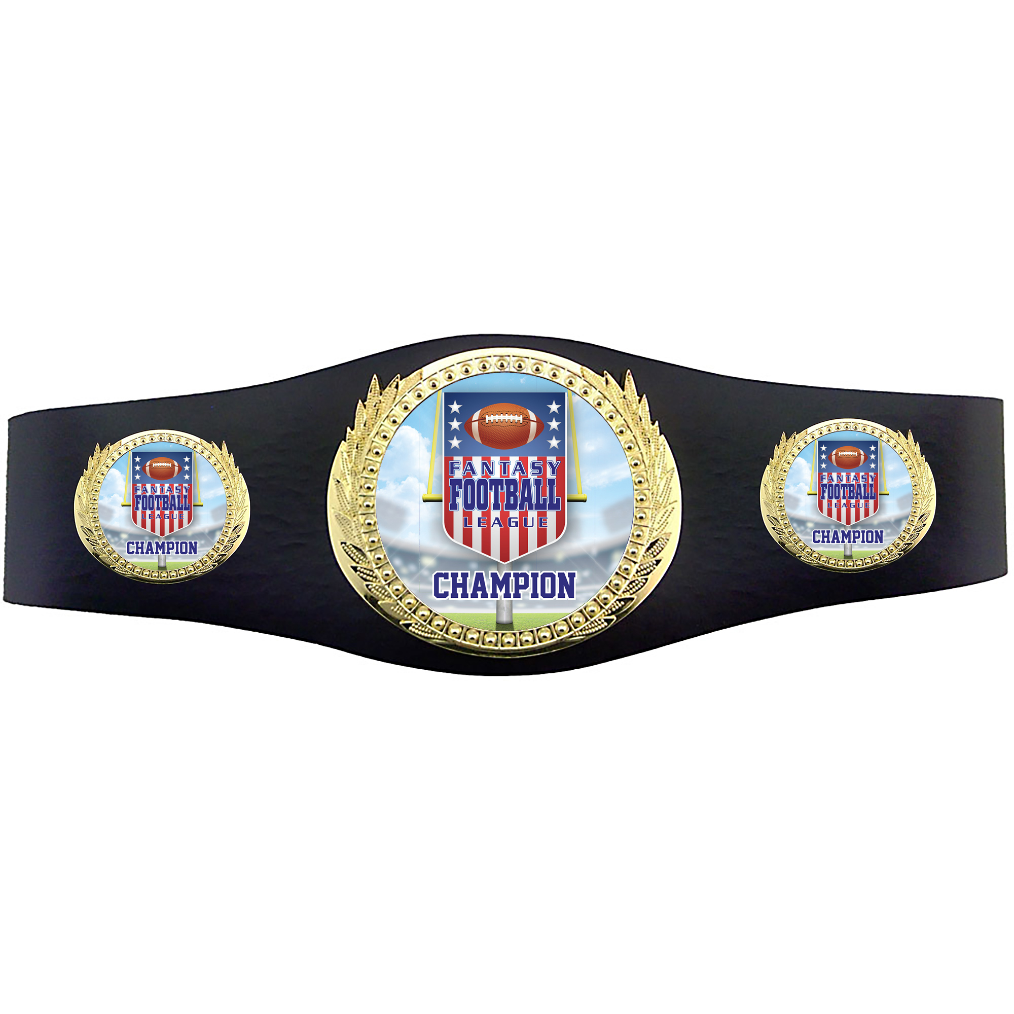 Fantasy Football 40 inch Youth Triple Art Champion Award Belt - Field Goal