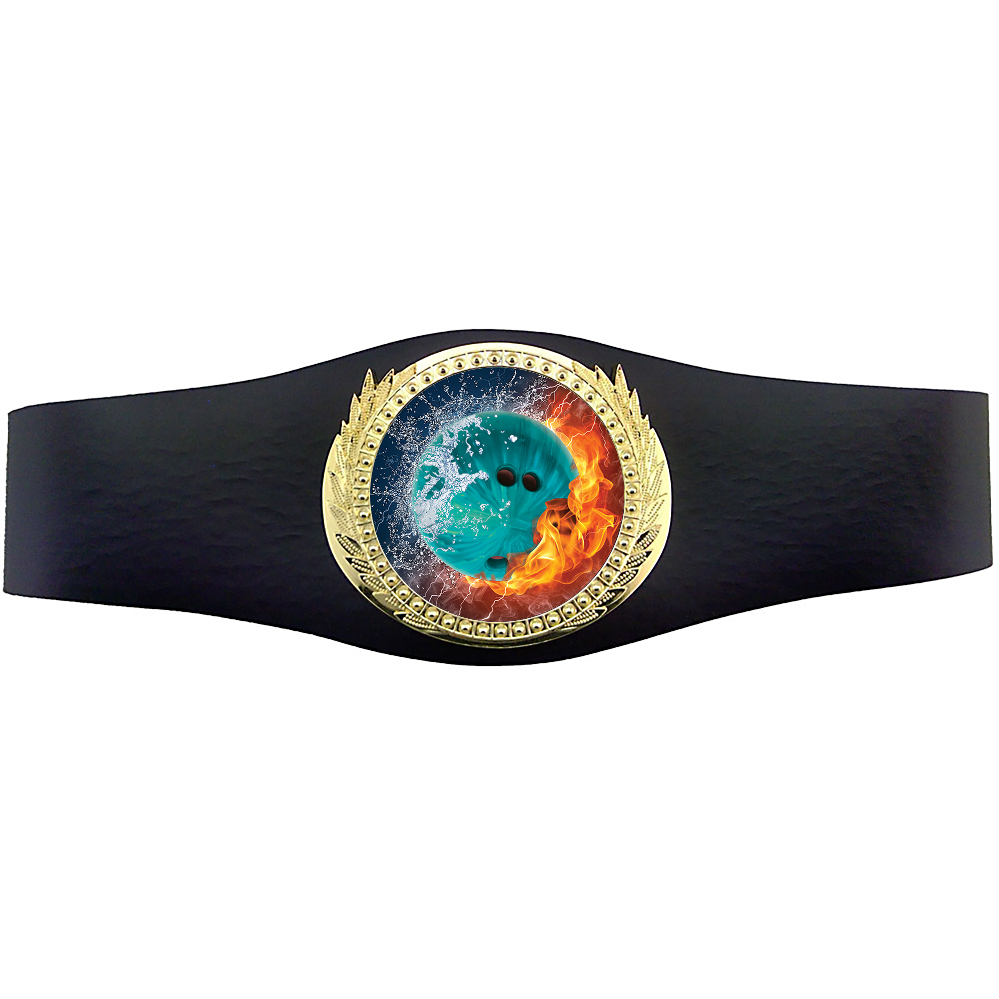 40 inch Bowling Champion Award Belt - Fire & Water