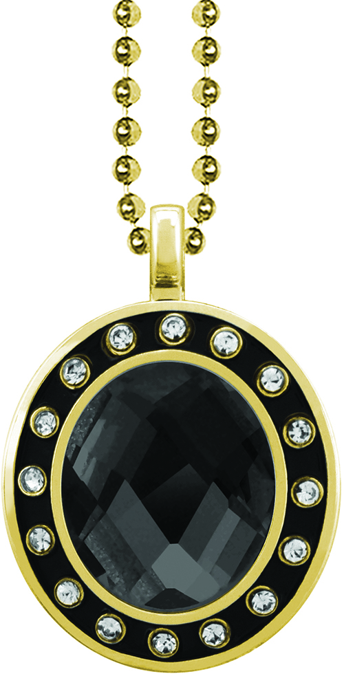 Black Onyx Gem Gold Charm