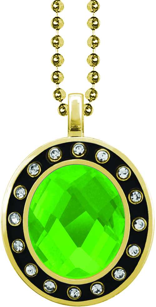 Green Gem Gold Charm