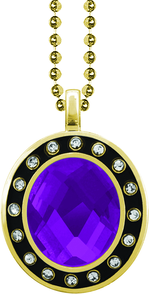 Purple Gem Gold Charm