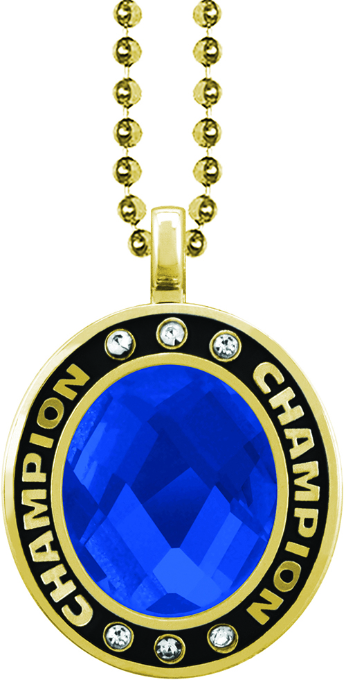 Blue Gem Gold Champion Charm