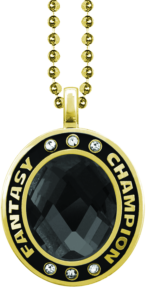 Black Gem Gold Fantasy Champion Charm