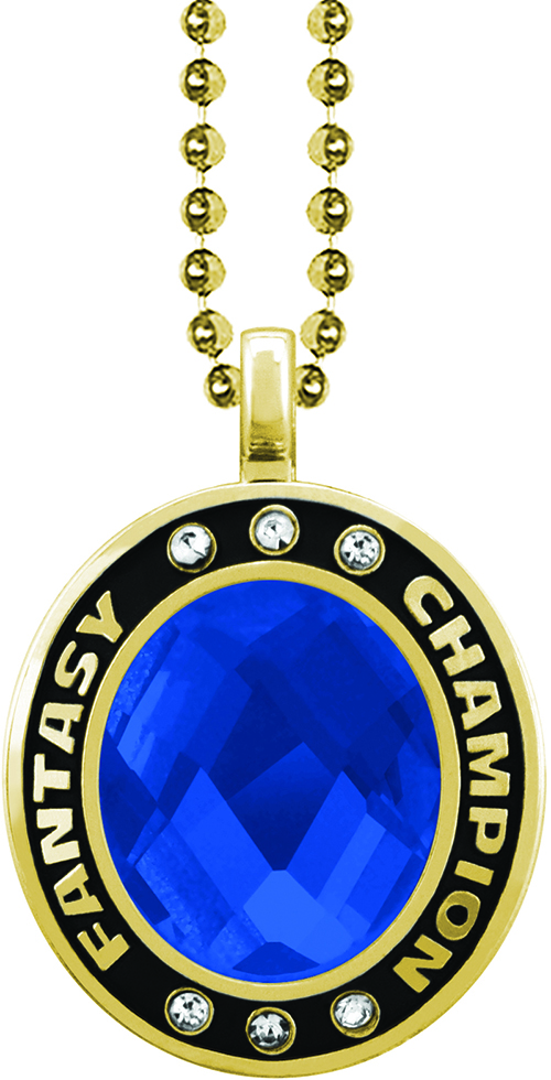 Blue Gem Gold Fantasy Champion Charm