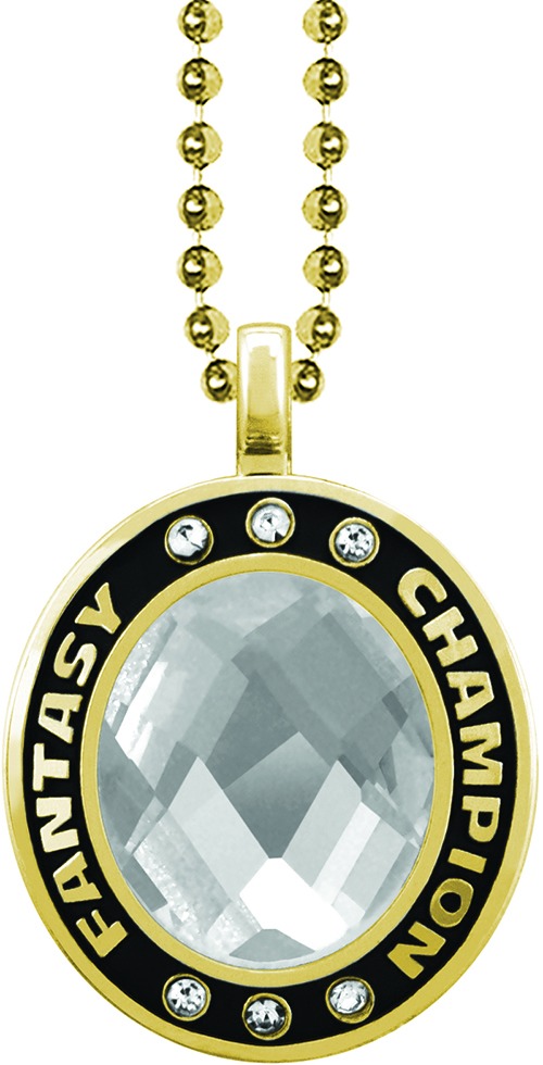 Clear Gem Gold Fantasy Champion Charm
