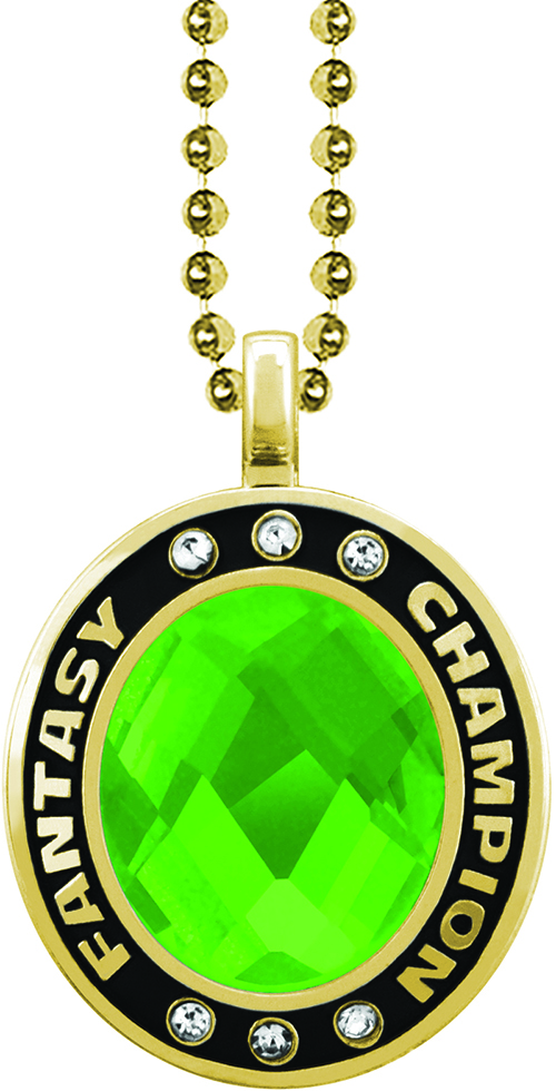 Green Gem Gold Fantasy Champion Charm