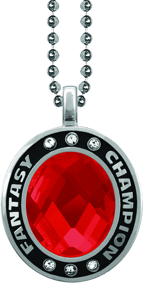 Ruby Gem Silver Fantasy Champion Charm
