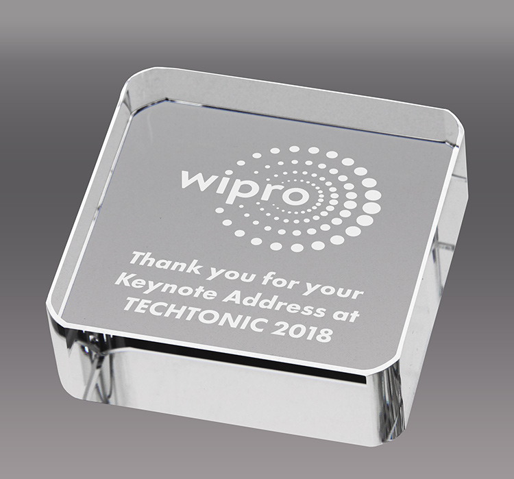 Crystal Square Paperweight Trophy Depot