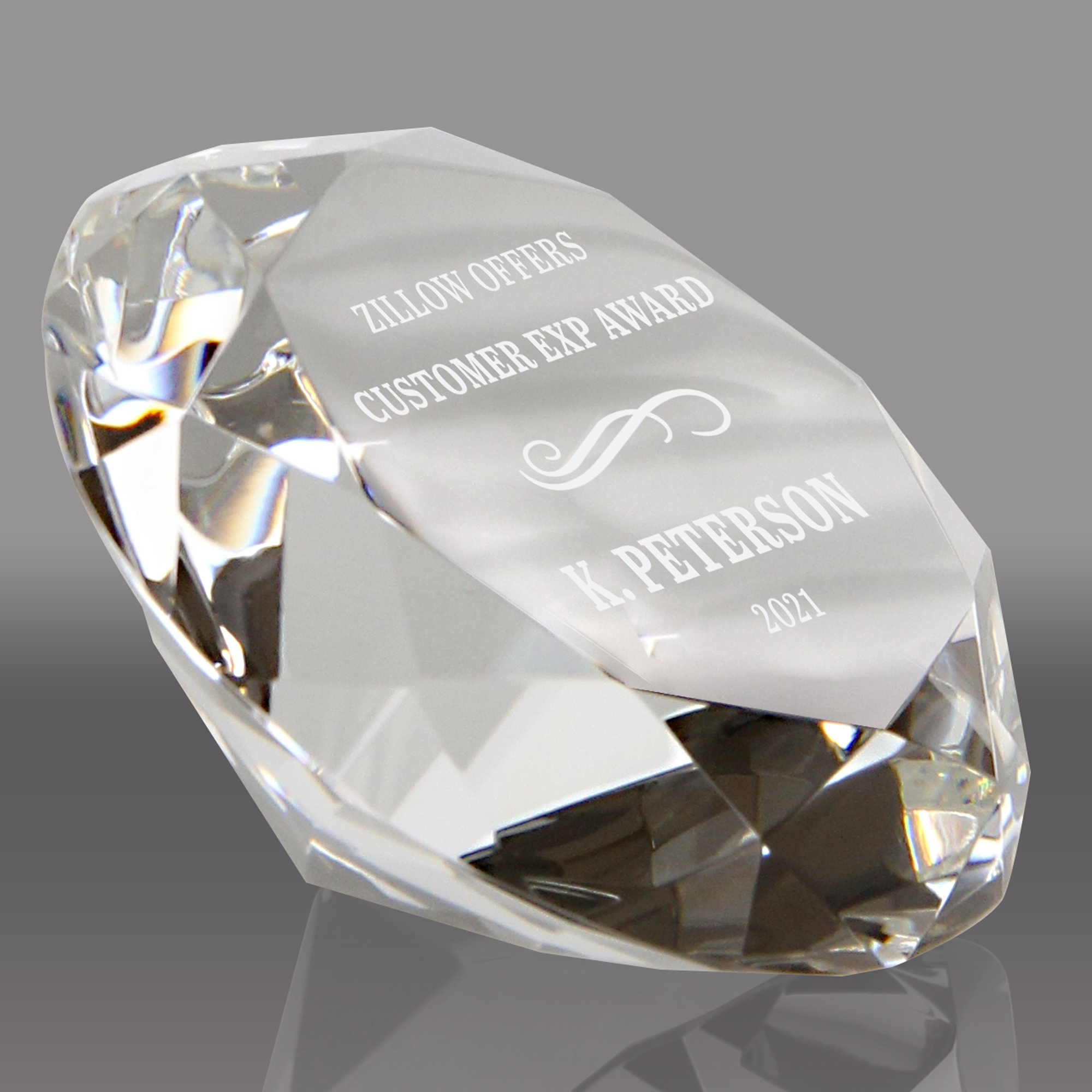 Clear Crystal Diamond Paperweight - 3.15 inch