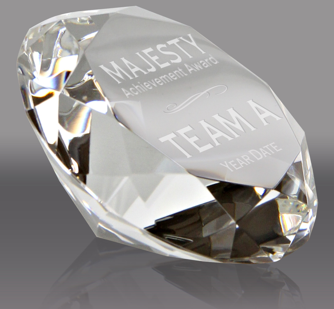Clear Crystal Diamond Paperweight - 3.9 inch