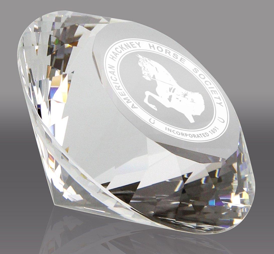 Crystal Diamond Shaped Paperweight - 3.1 inch