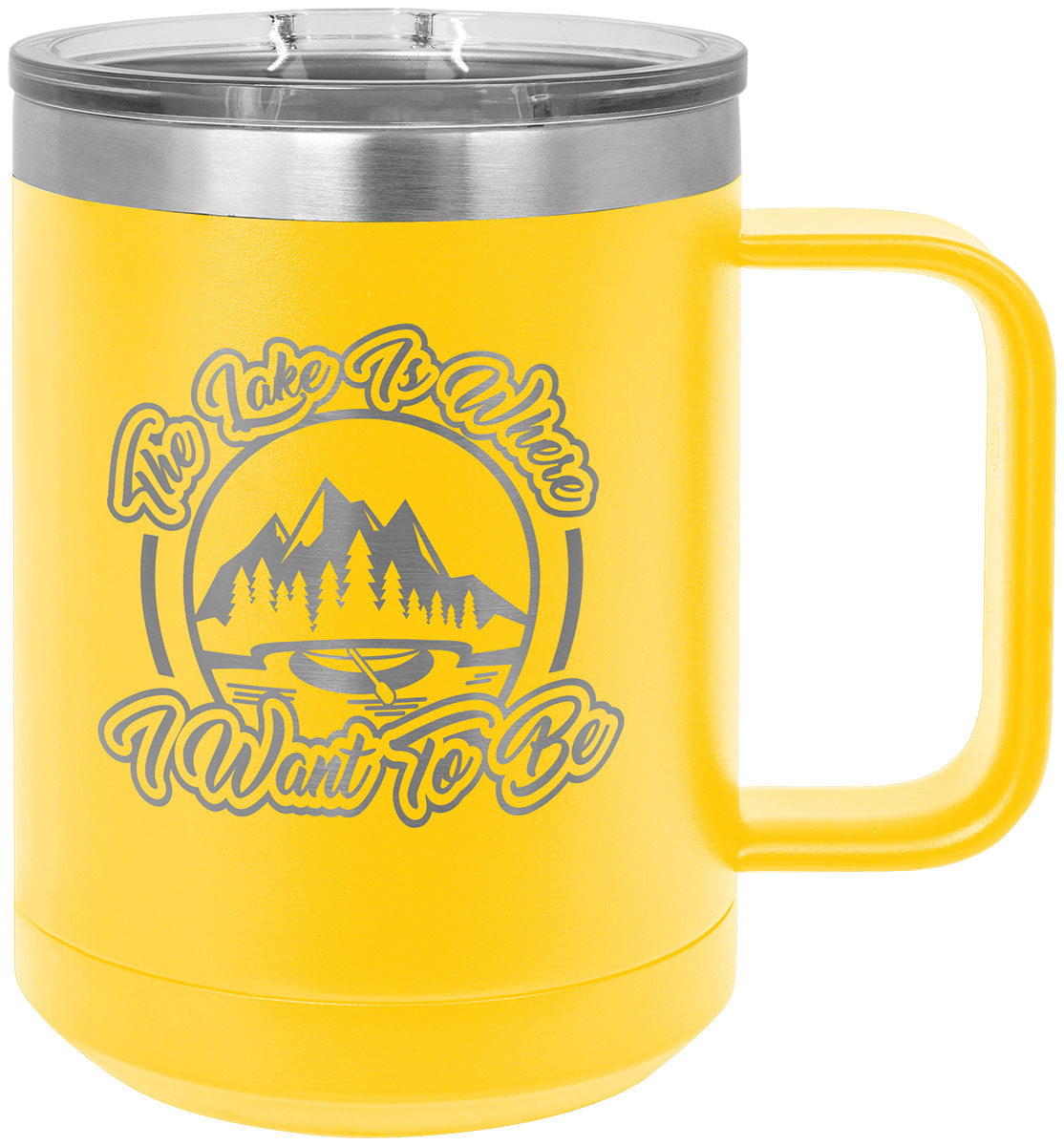 Polar Camel 15oz Handled Coffee Mug - Yellow.