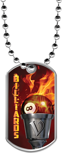 Billiards Flaming Torch Dog Tags