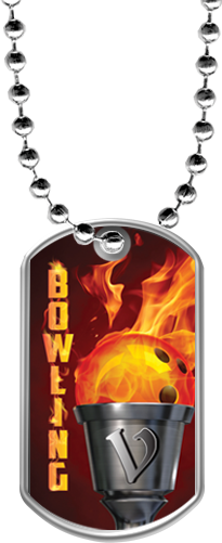 Bowling Flaming Torch Dog Tags