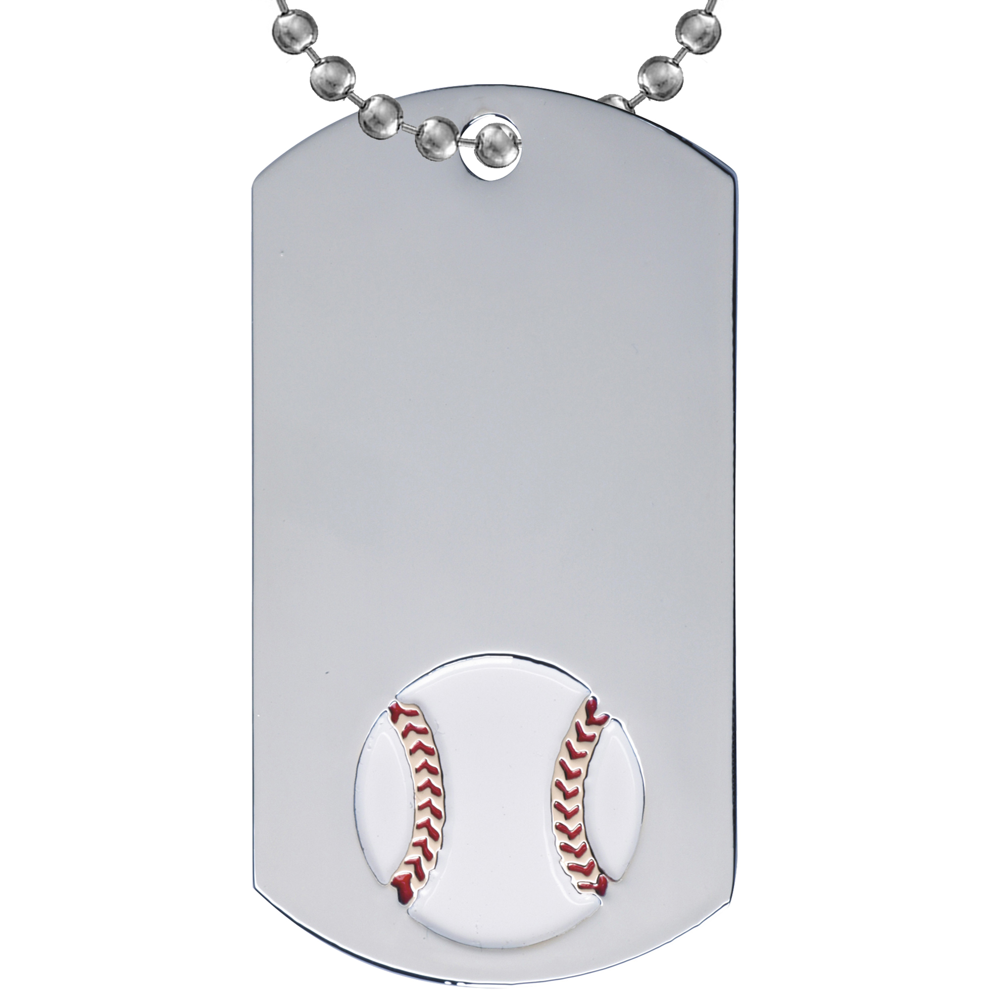 Baseball Etched & Paint Filled Dog Tag