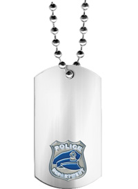 Police Etched & Paint Filled Keychain