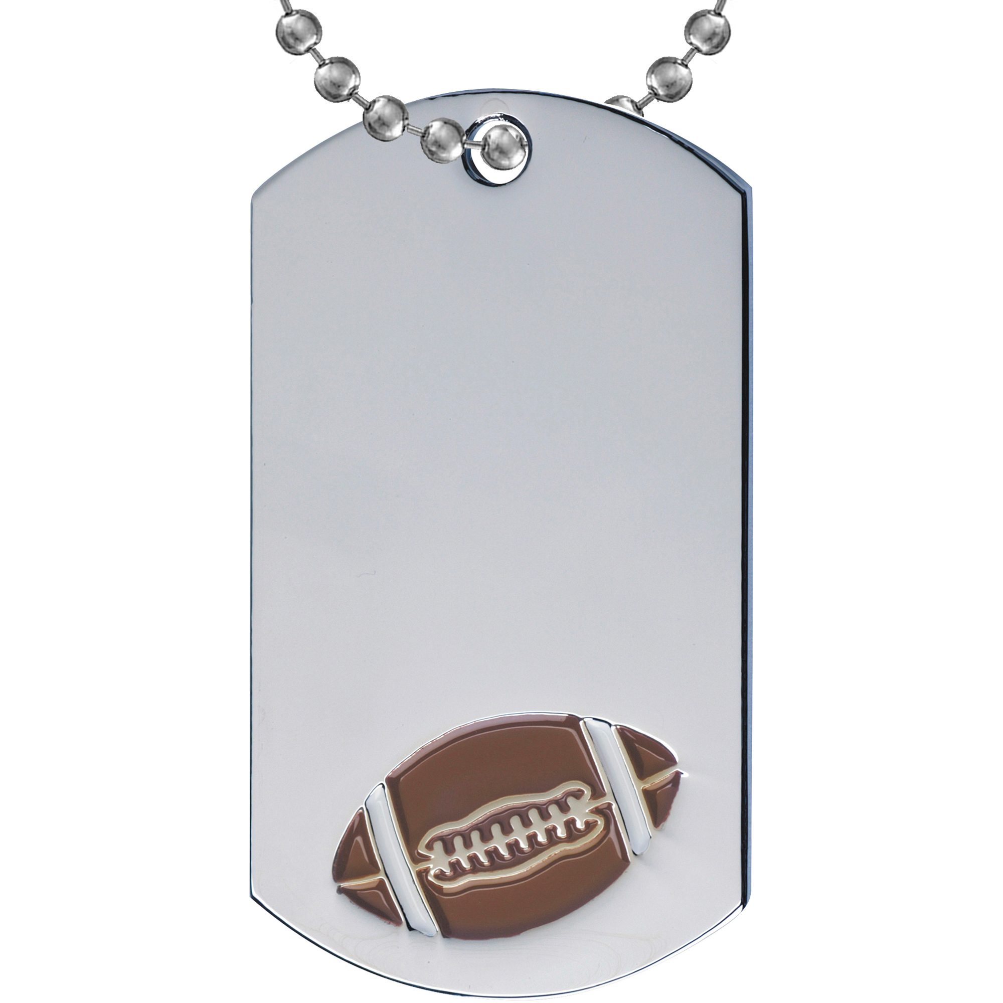 Football Etched & Paint Filled Dog Tag