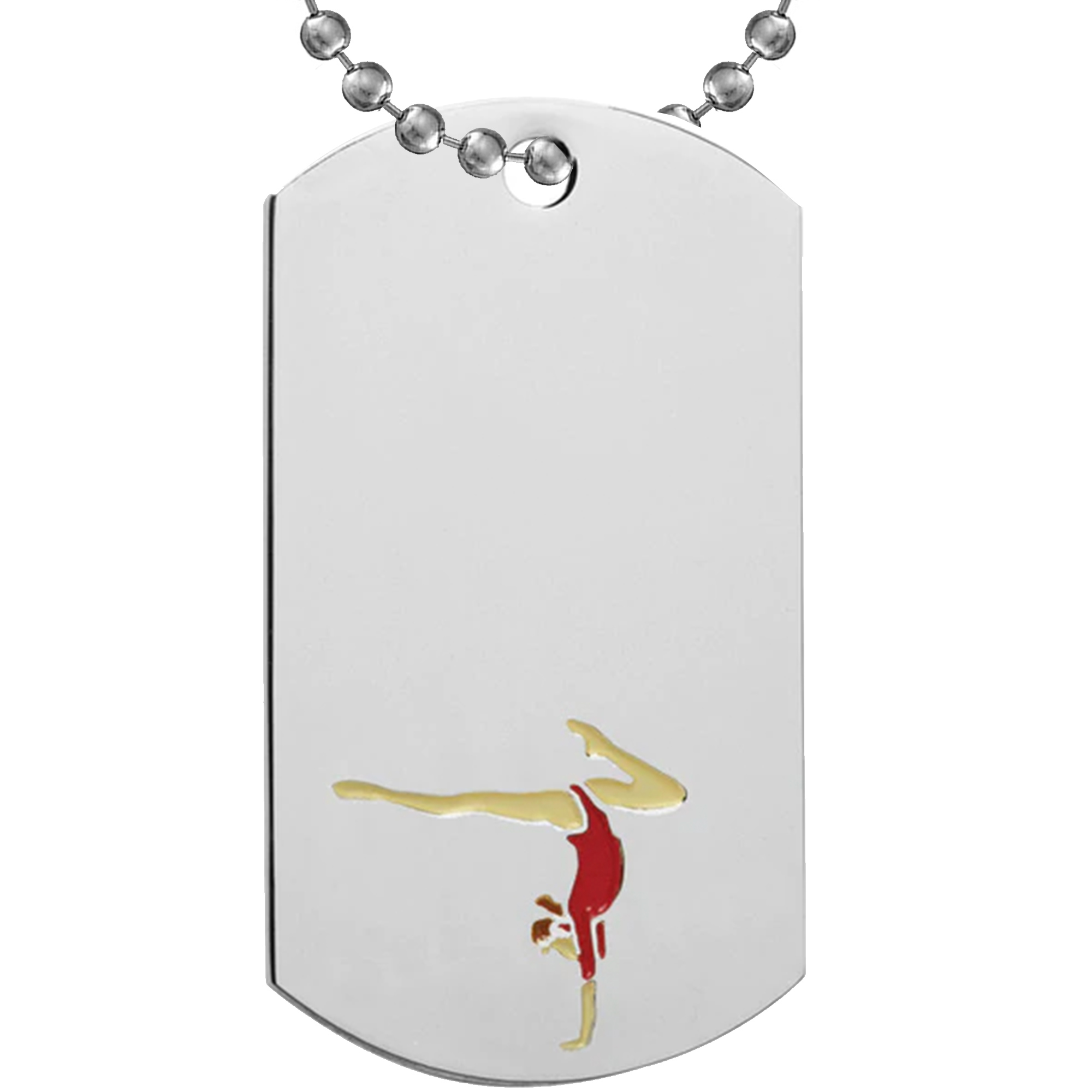Gymnastics Etched & Paint Filled Dog Tag