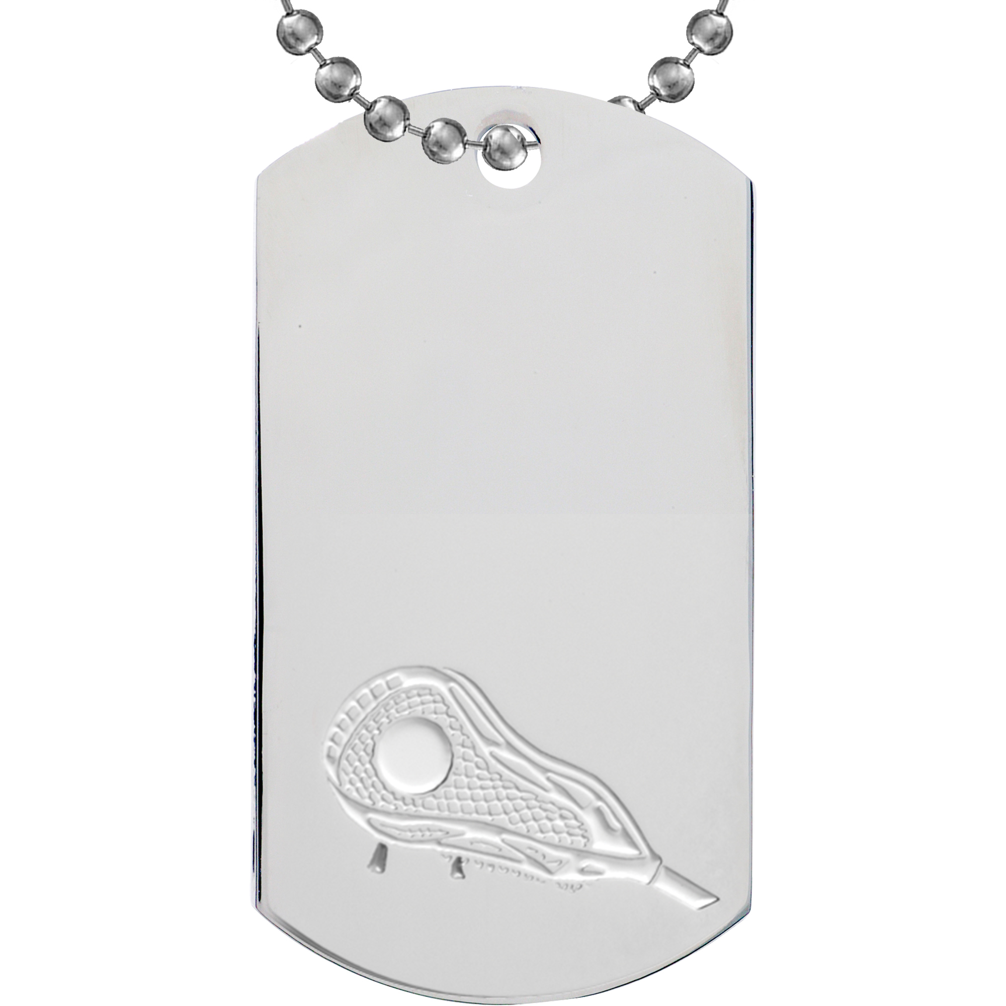Lacrosse Etched & Paint Filled Dog Tag