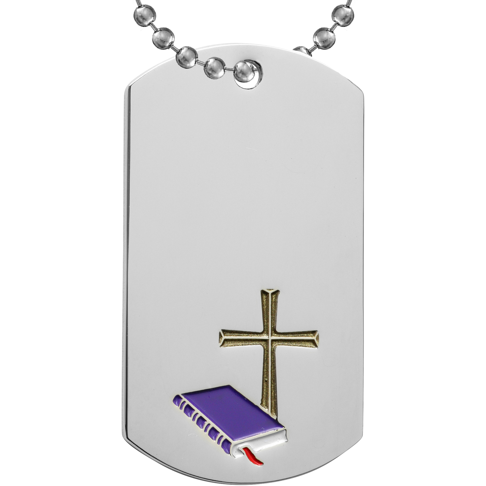 Religion Etched & Paint Filled Dog Tag