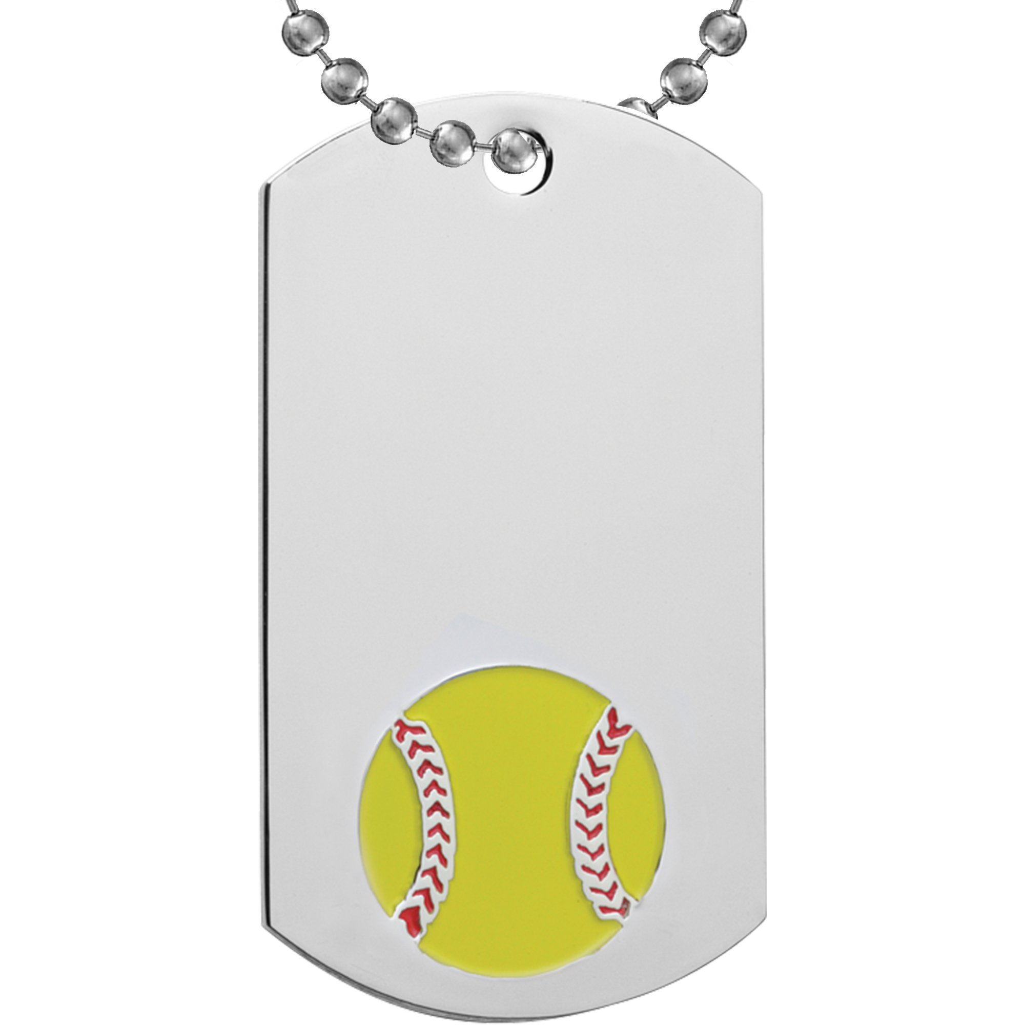 Softball Etched & Paint Filled Dog Tag