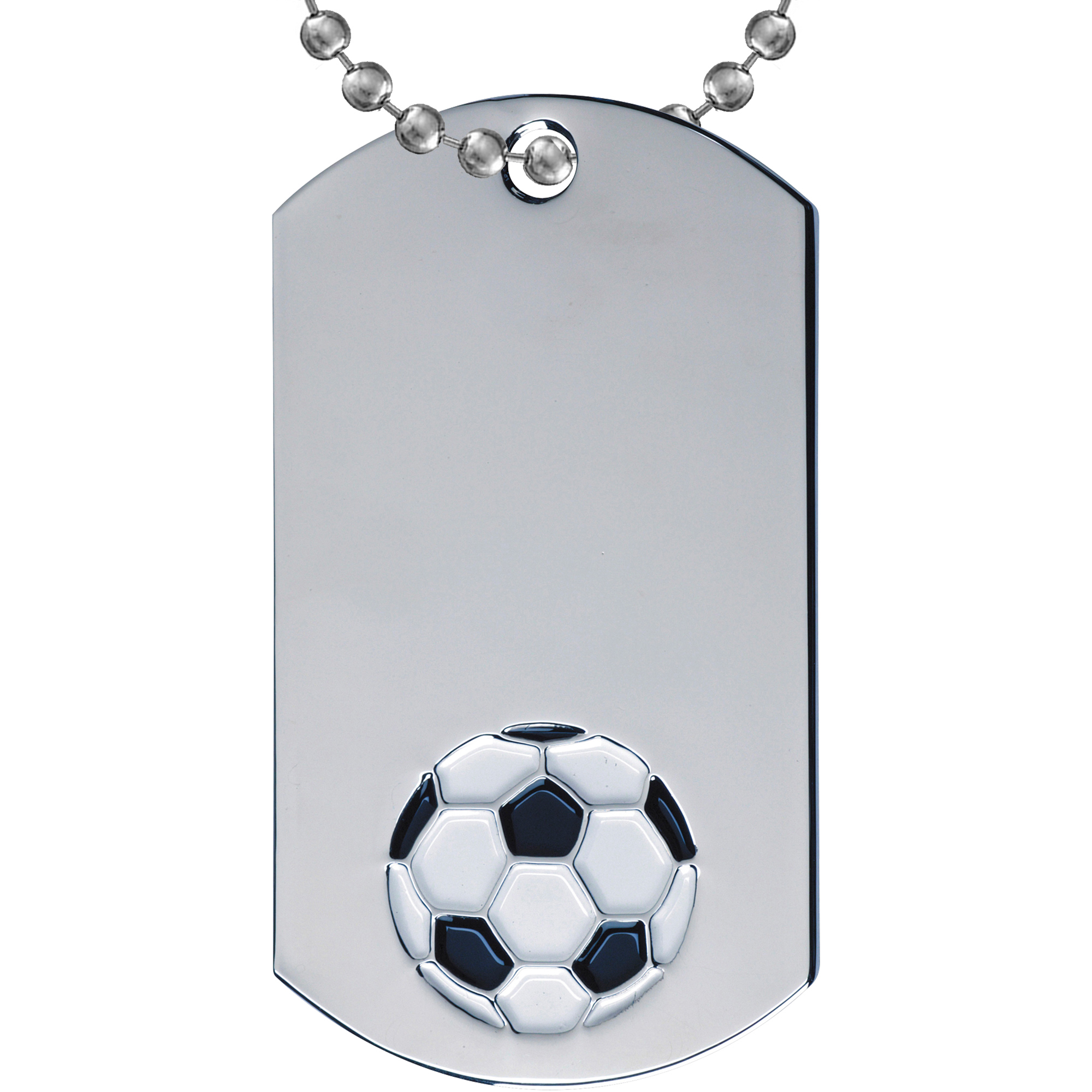 Soccer Etched & Paint Filled Dog Tag