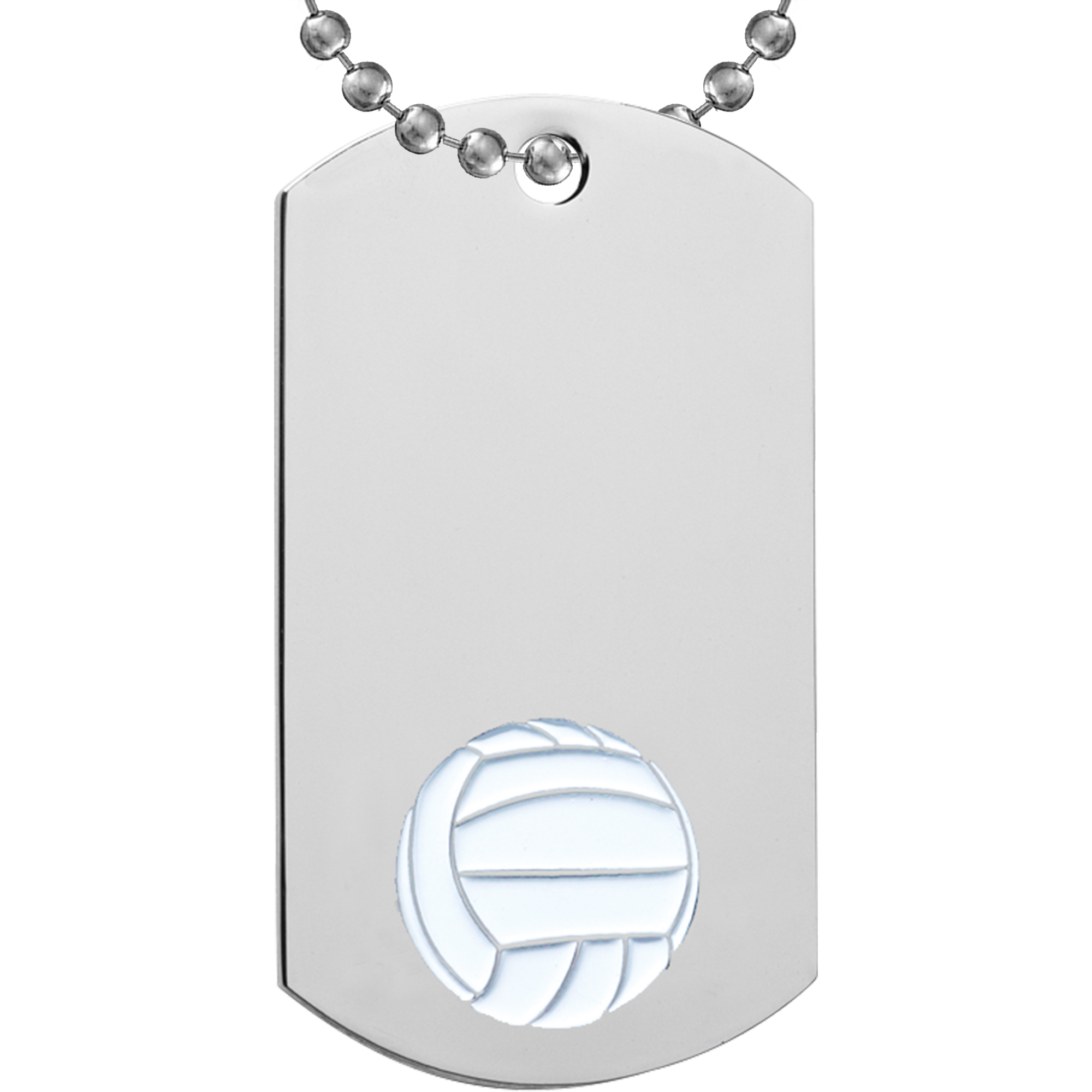 Volleyball Etched & Paint Filled Dog Tag