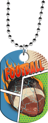 Football Comic Style Monster Dog Tag