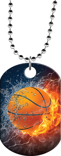 Basketball Fire & Water Monster Dog Tag