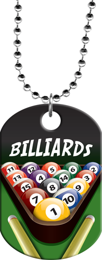 Billiards Rack Monster Dog Tag